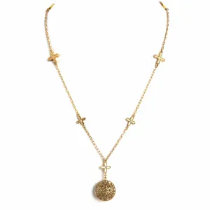 Peace Cross Globe Necklace