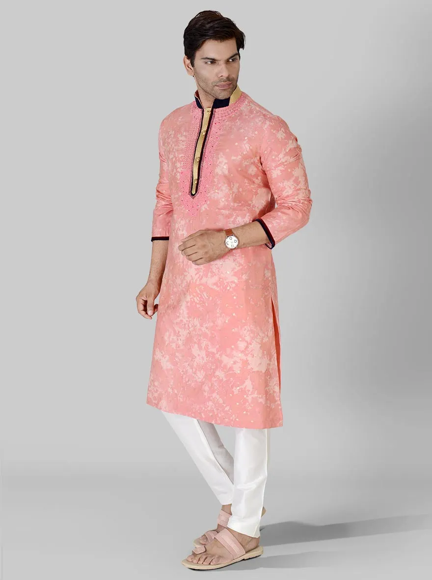 Pink & Golden Kurta Set | Azania