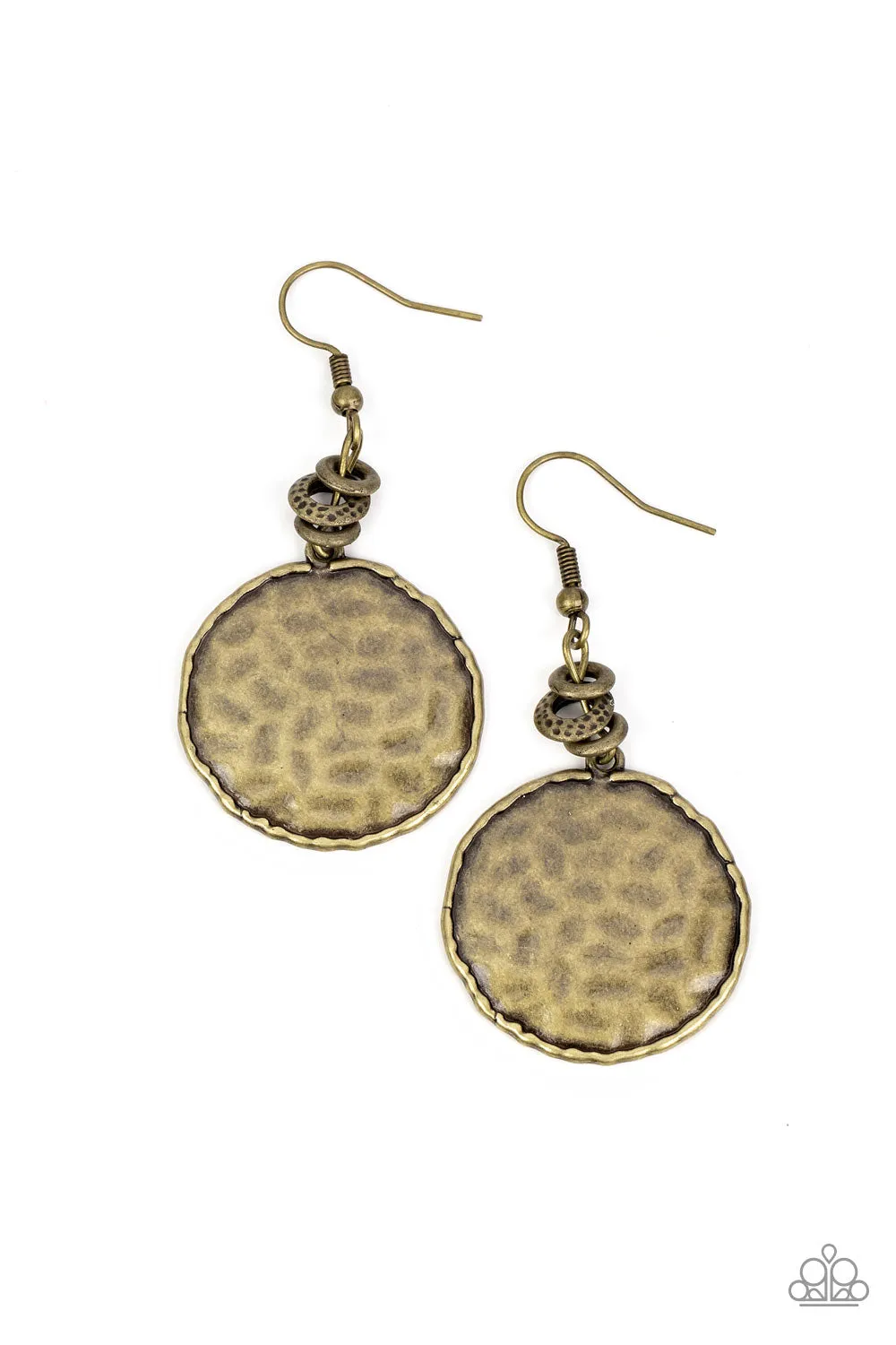 Prehistoric Perfection - Brass  Earrings