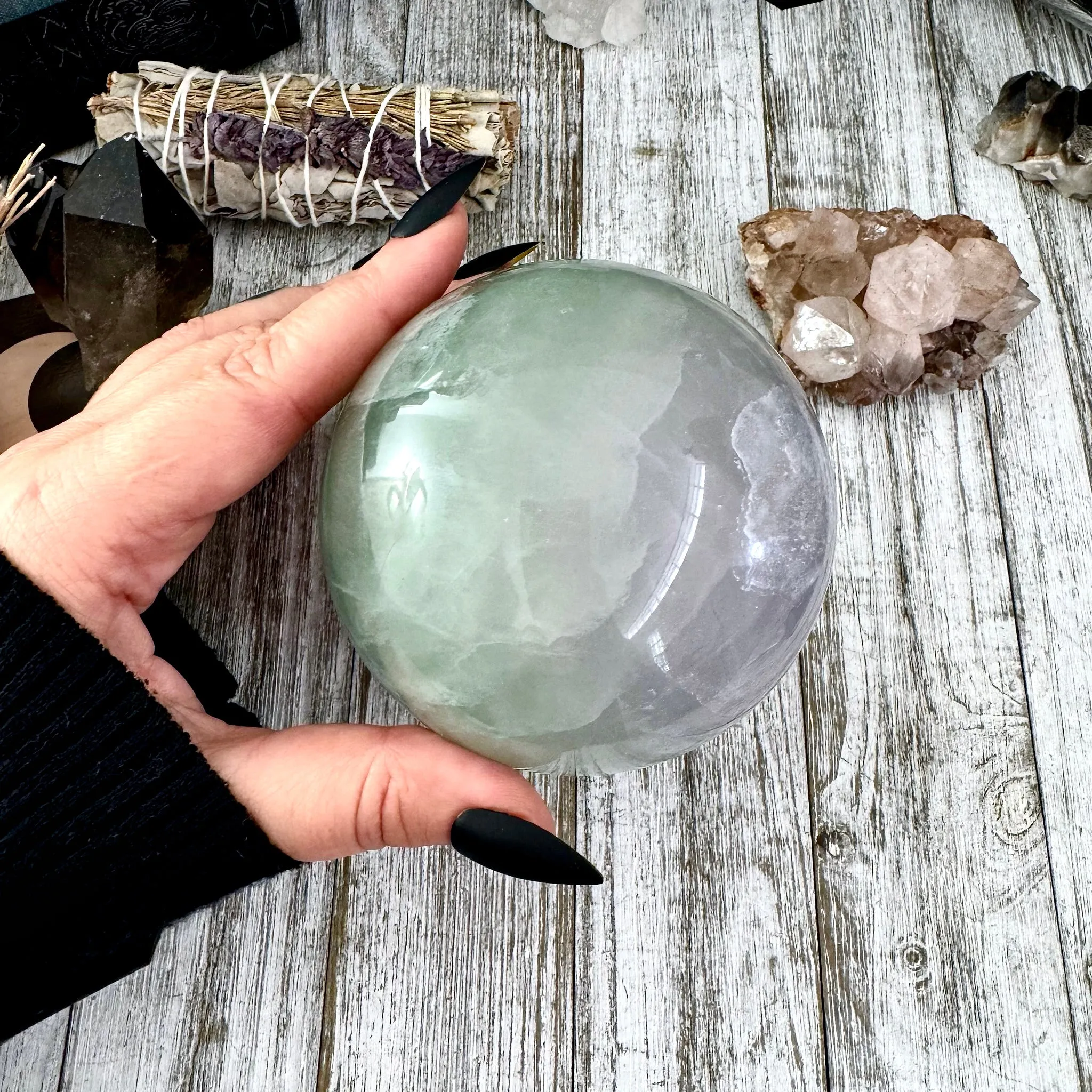 Purple and Green Fluorite Crystal Ball / FoxlarkCrystals