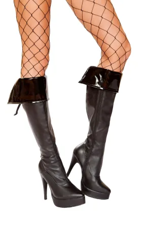 Roma Pair of Vinyl Boot Cuffs  - Costume Accessory