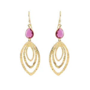 Rose Earrings in Pink Tourmaline