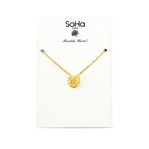 Scallop Shell Necklace, Gold