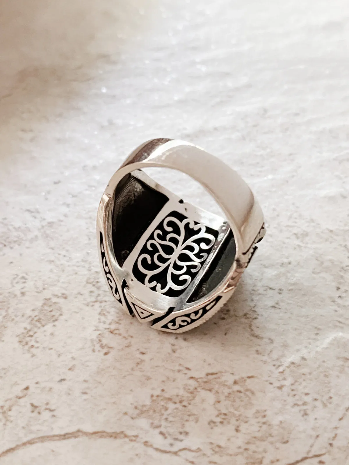 Scorpion & Onyx Signet Ring