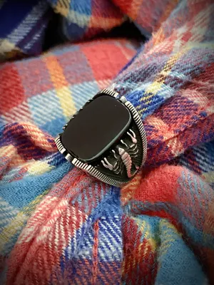 Scorpion & Onyx Signet Ring