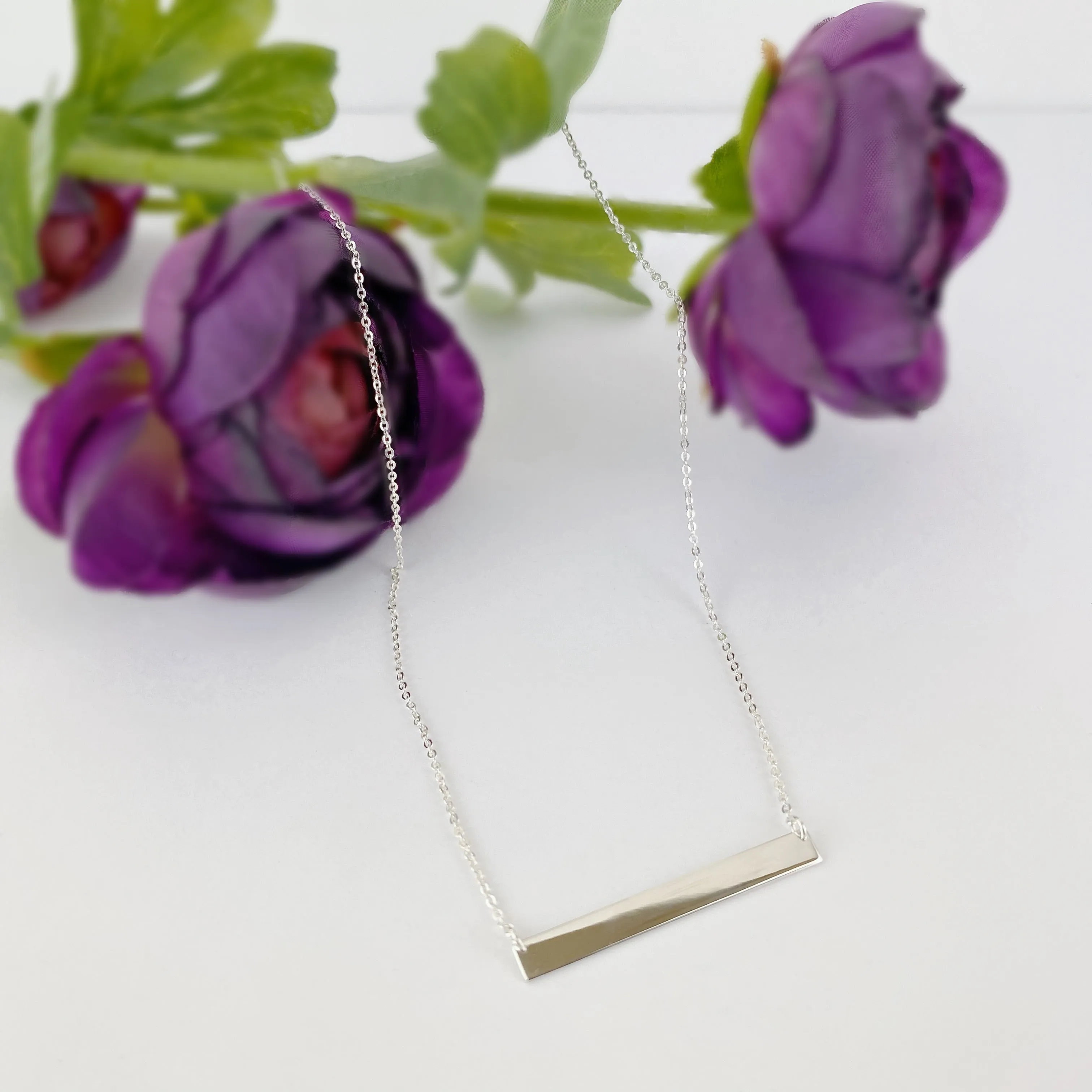 Silver Bar Necklace - SCHN866