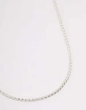 Silver Classic Wheat Chain Necklace