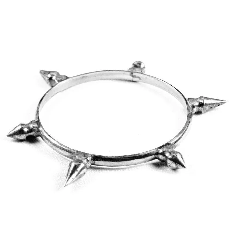 Silver Six Spike Bracelet