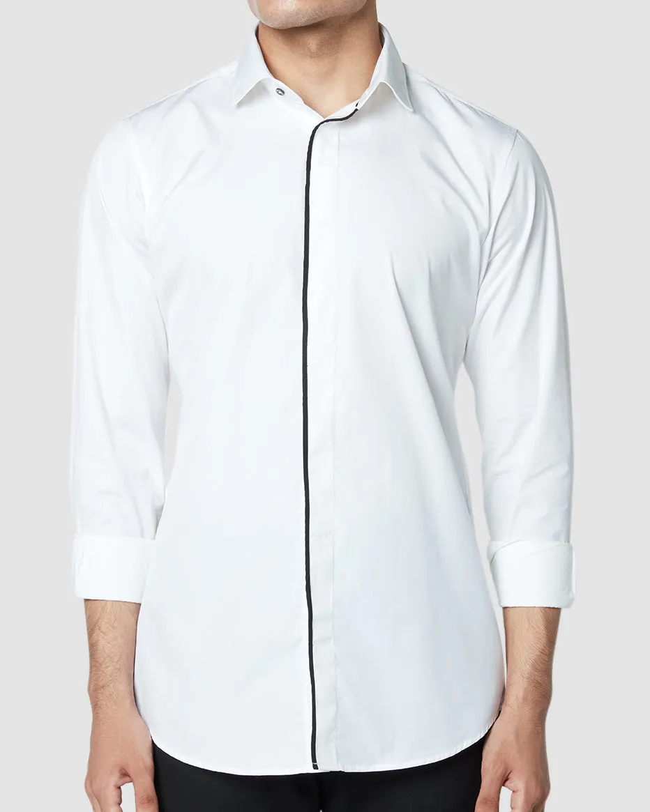 Soktas Concealed Placket Shirt - White