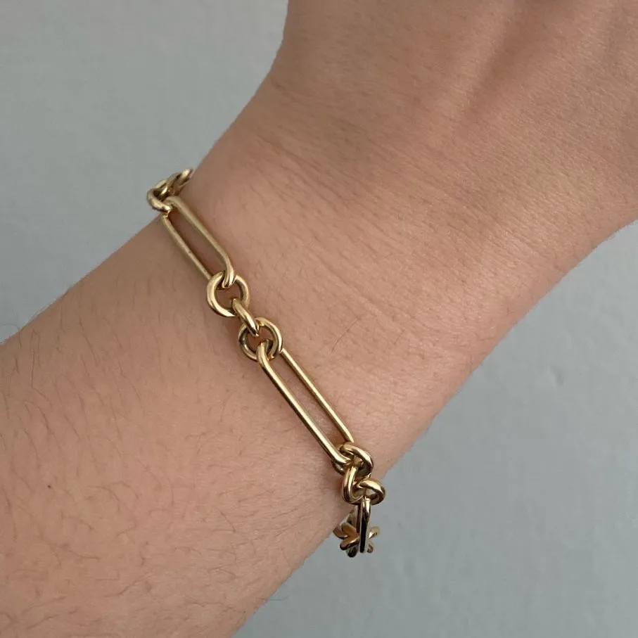 Stephanie Windsor 14k Yellow Gold Trombone Link Bracelet