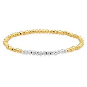 STRETCH BRACELET, GOLD & SILVER