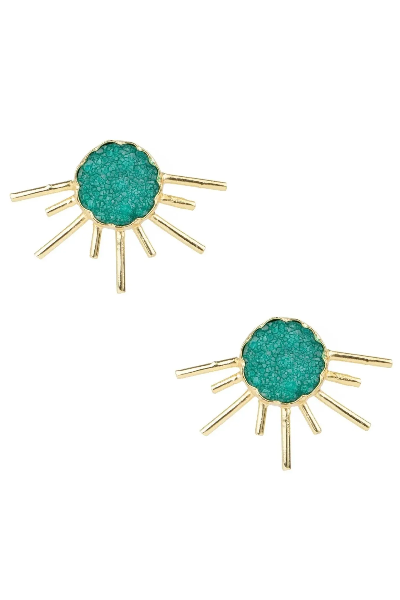 Sun Stud Druzy Earrings