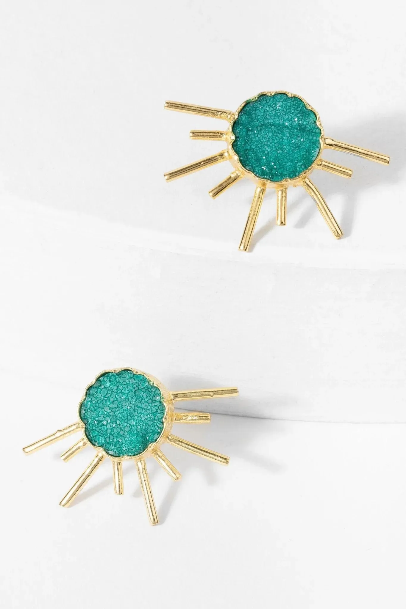 Sun Stud Druzy Earrings