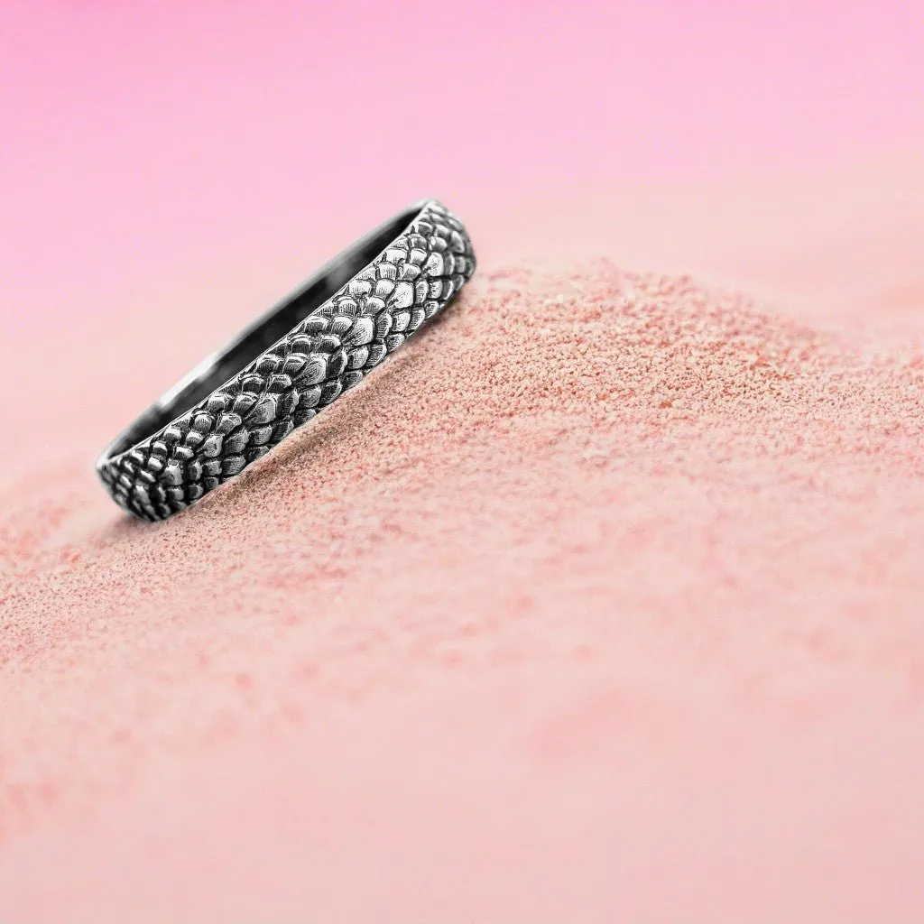 Unisex Snake Dragon Scales Ring Band