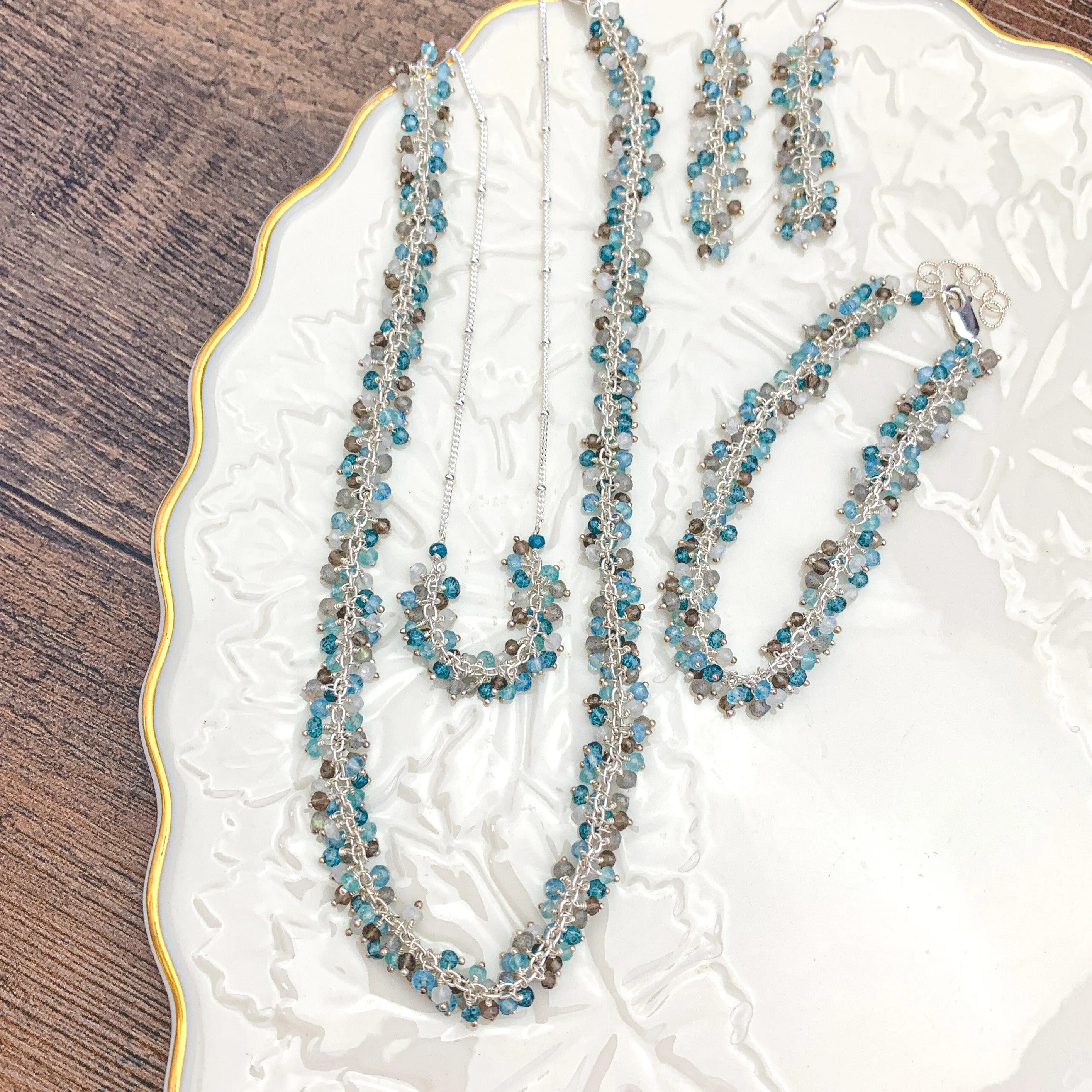 Vibrant Denim Blues Jewelry Set