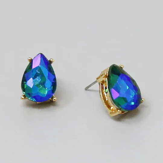 Vibrant Teardrop Stud Earrings