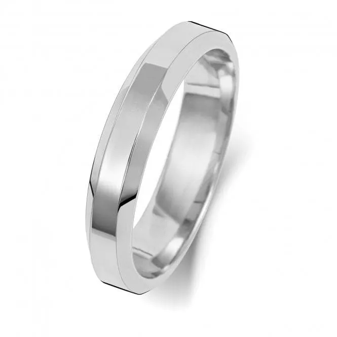 Wedding Band 18ct Wedding Bevelled Edge Ring WQ144WH