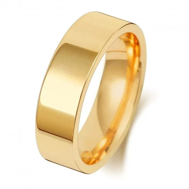 Wedding Band 18K Flat Court 6mm-1.8 Wedding  Ring WQ126H