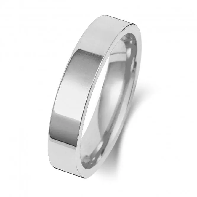 Wedding Band Platinum Flat Court 4mm-1.2 Wedding  Ring WP124L