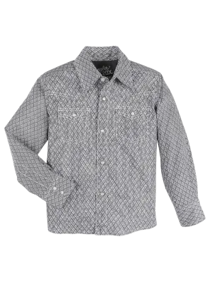 Wrangler Boy's Grey Hatch 20x Comfort Snap Shirt