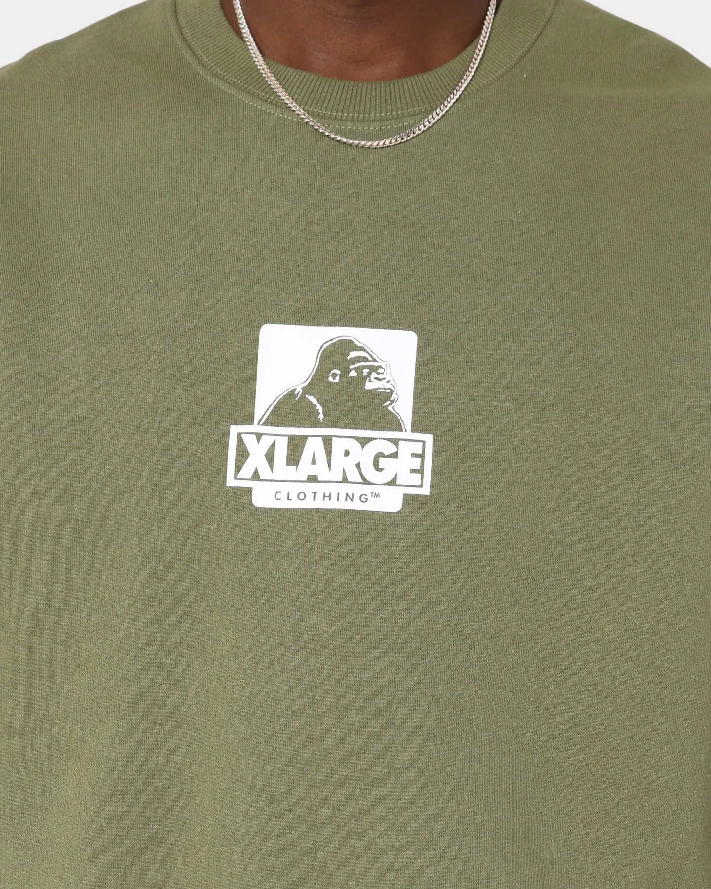 XLARGE 91 Crewneck Fatigue Green/White