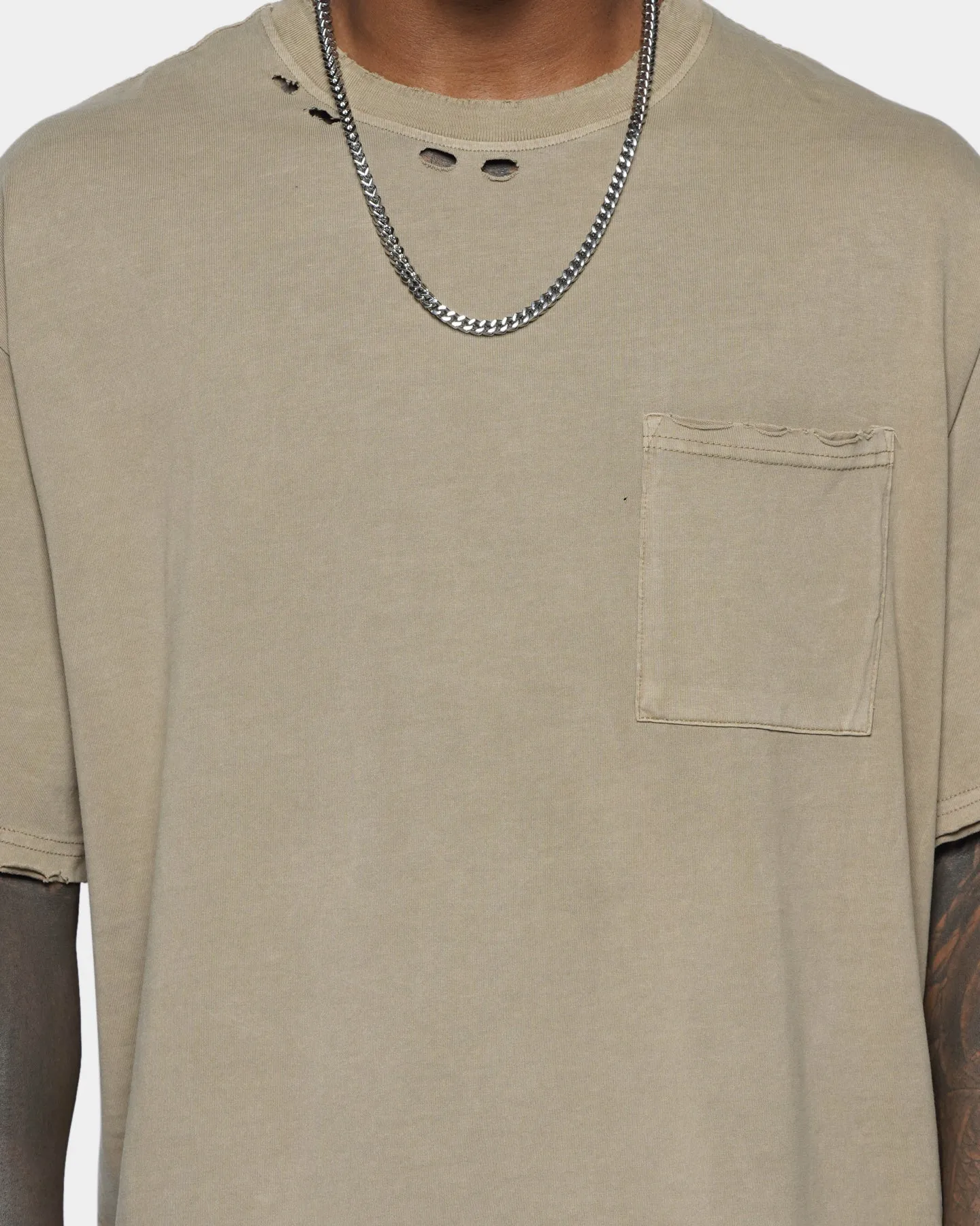 XXIII Bair Distressed T-Shirt Khaki